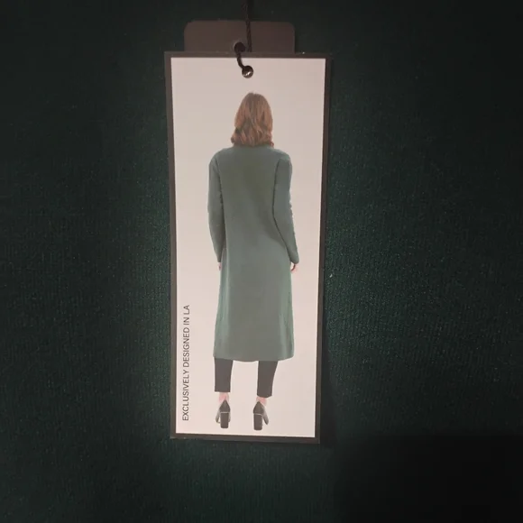 MaxSport Double Knit Shawl Collar Teal Cardigan, Sz L NWT - Picture 3 of 12